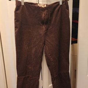 Leather straight pants